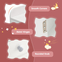 Makeup Table and Chair Set with Acrylic Mirror and 2-Colour LED Lights