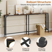 180cm Console Table w/Power Outlet, Narrow Sofa Table