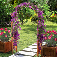 235 cm Garden Arch Wooden Arbor for Climbing Plants
