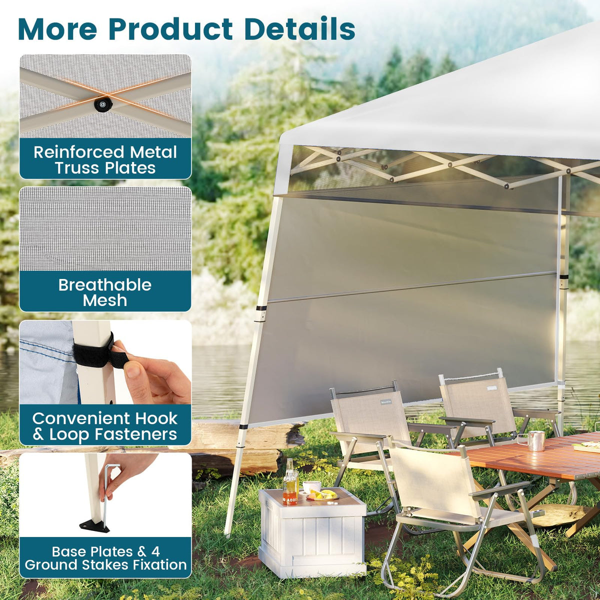 2.1 x 2.1 M Pop-Up Canopy Tent with 1 Push Center Lock for Sports Picnic Camping
