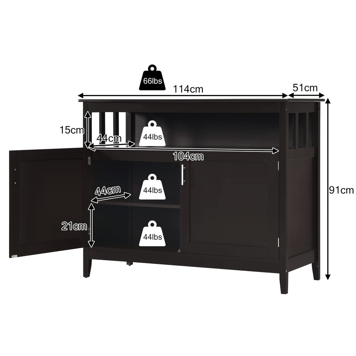 Giantex Kitchen Storage Cabinet, Floor Sideboard Buffet w/Cabinets