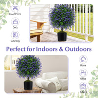 2PCS Artificial Lavender Topiary Ball Trees