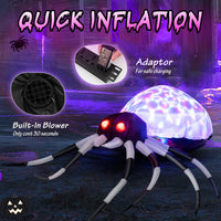 Giantex 105CM Wall Halloween Inflatable Spider with Multi-colour Lights