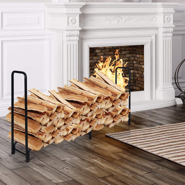 Giantex 8-Foot Firewood Log Rack, Outdoor Heavy-Duty Firewood Storage Holder