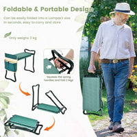 2-in-1 Portable & Foldable Kneeler & Seat Heavy-Duty Garden Tool for Seniors