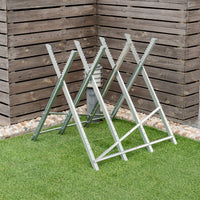 Foldable Sawhorse, Heavy-Duty Metal Log Sawhorse Stand