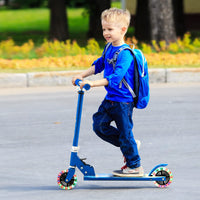 Scooter for Toddlers w/3 Adjustable Heights, 2 Light Up Flashing Wheels & Rear Brake System