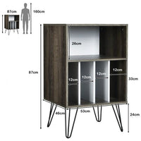 Giantex File Cabinet, Split Storage Space, Display Bookshelf, Record Storage Cabinet