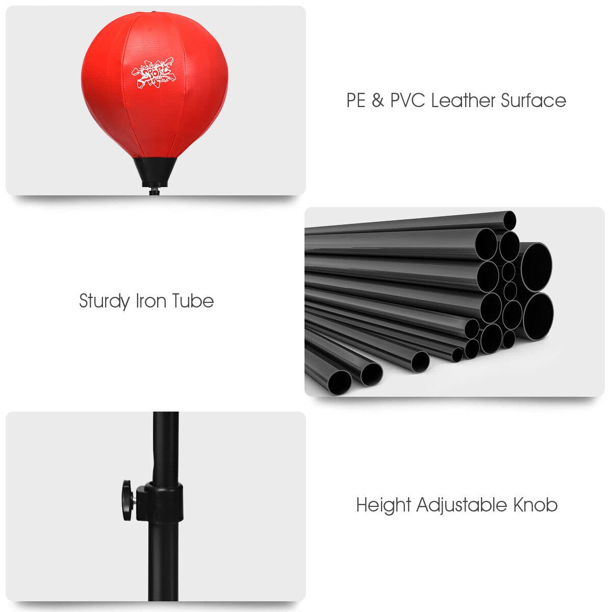 Punch Boxing Set with Adjustable Height for Children/Adults