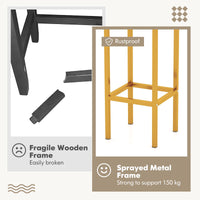 65 cm Square Bar Stools Set of 4, Kitchen Breakfast Stools
