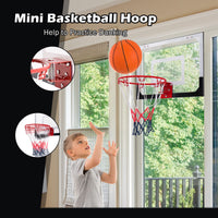 Over-The-Door Mini Basketball Hoop Set, Door & Wall Mounted Basketball Hoop W/Shatterproof Backboard