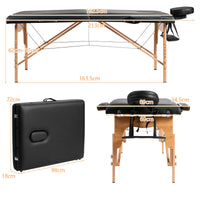 Giantex 213cm Massage Table, Folding Massage Bed with Adjustable Height & Headrest and Carrying Bag