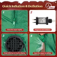 3.5m Christmas Inflatables Train with Snowman and Gift Box