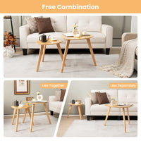 Giantex 2-Piece Nesting End Table Set, Solid Wood Coffee Table Set of 2