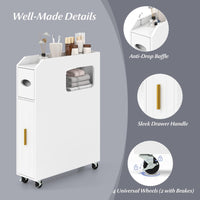 Giantex Narrow Slim Bathroom Storage Cabinet 16 CM with Slide Out Drawer