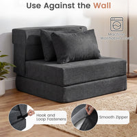 Giantex Folding Sofa Bed, 3-in-1 Convertible Sleeper Chair with 2 Pillows