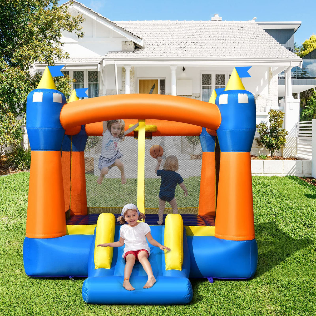 Magic Theme Jumping Slide Bouncer w/Large Jumping Area