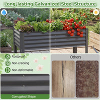 Galvanized Raised Garden Bed with Legs, Metal Elevated Planter Box for Gardening Vegetables, Flowers