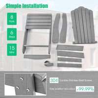 All-Weather Adirondack Chair with Cup Holder for Patio
