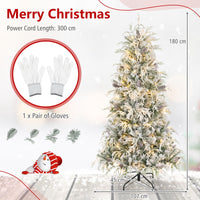 150/180cm Flocked Christmas Tree, Pre-Lit, Hinged