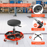 150 kg Capacity Pneumatic Rolling Mechanic Stool, Adjustable Roller Seat with Padded Seat