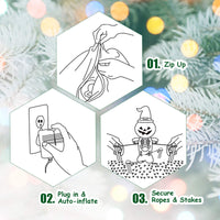 160 CM Christmas Inflatable Dog with Internal Bulbs for Indoor & Outdoor