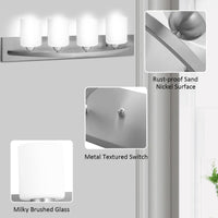 Wall Mounted Vanity Lamp with White Glass Shade for Bedroom/Living Room