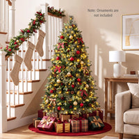 180cm Balsam Fir Christmas Tree Pre-Lit Hinged with Pine Cones and Berries