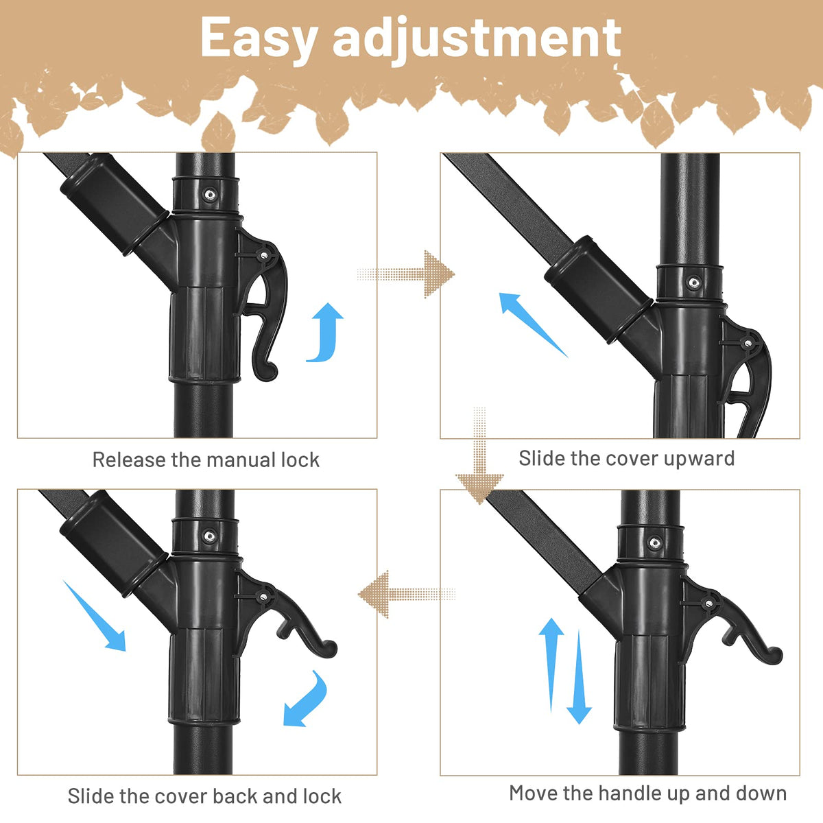 3M Patio Offset Umbrella w/8 Ribs