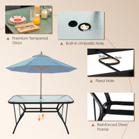 7 Piece Patio Dining Set with 6 Stackable Chairs & Rectangular Table