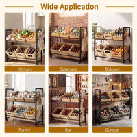 Giantex 2-Tier Drink Crate Rack, Rolling Bottle Crate Shelf with 4 Universal Wheels, 2 Hooks, 2 Tilt Angles for Beer