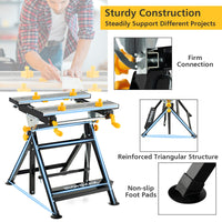Folding Work Table 125kg Load Capacity, Portable Workbench