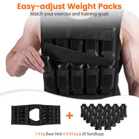 20 Kg Weight Vest with Removable Iron Weights for Strength Training and Running