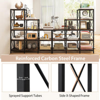 Giantex 5-Tier Bookshelf, 9 Cubes Bookcase w/Carbon Steel Frame