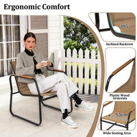 3-Piece Bistro Set, Patio Chairs & Side Table w/Storage Basket, Breathable Mesh Fabric