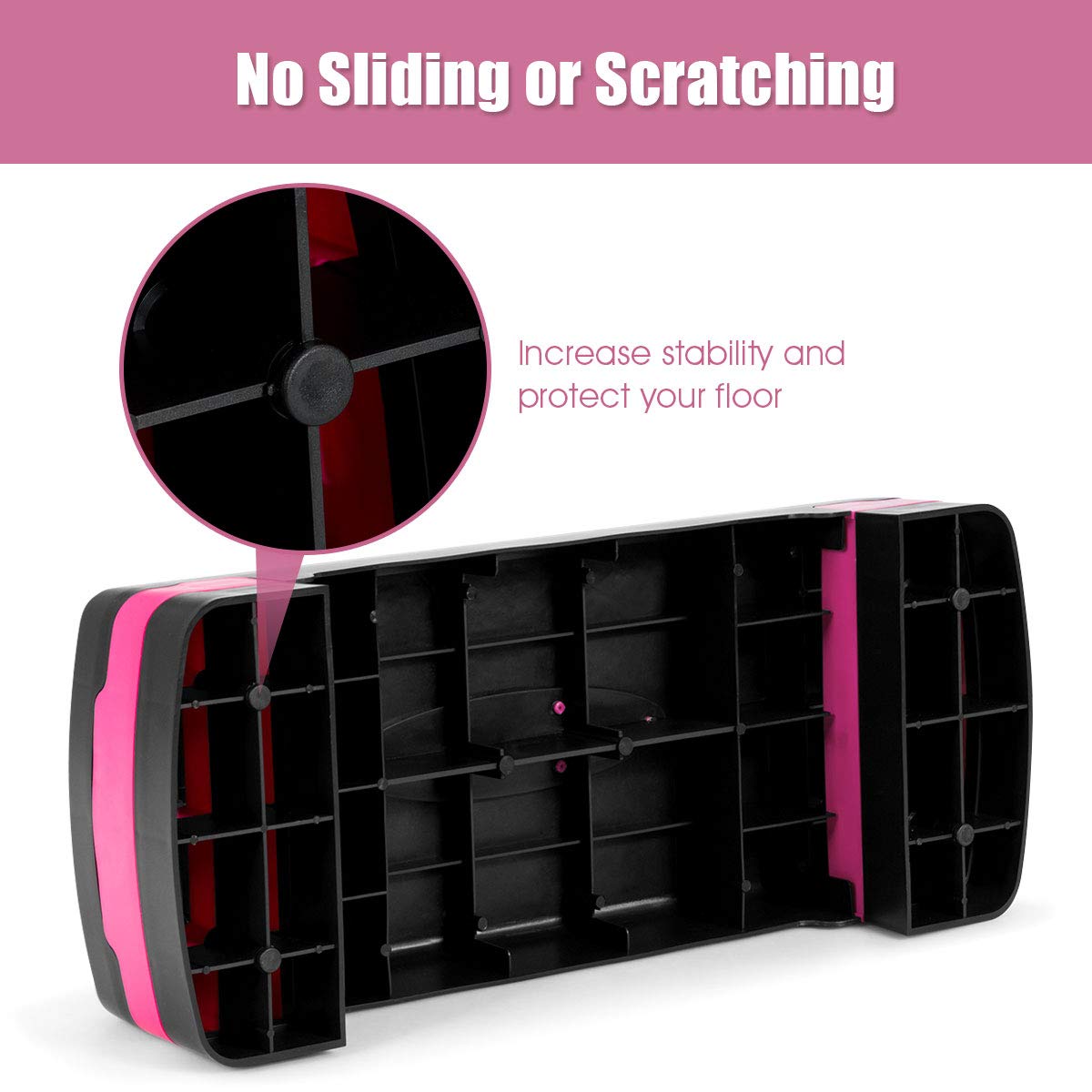 Adjustable Workout Aerobic Stepper Aerobic Exercise Step Platform with 2/4 Risers