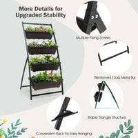 160 cm Vertical Raised Garden Bed, 4-Tier Elevated Planter Box