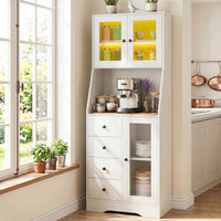 Giantex 163CM Tall Kitchen Pantry Cabinet, Freestanding Coffee Bar Cabinet