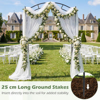 230cm Heavy-Duty Metal Arch Trellis with Curved Roof for Climbing Plants Roses Vines