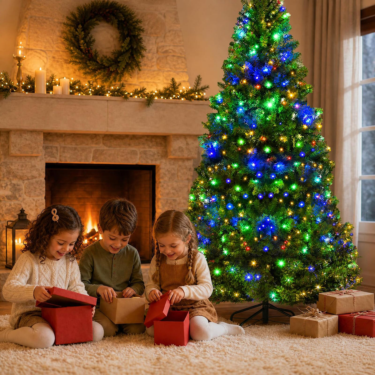 270cm Pre-Lit Artificial Christmas Tree w/ 1030 LED Lights