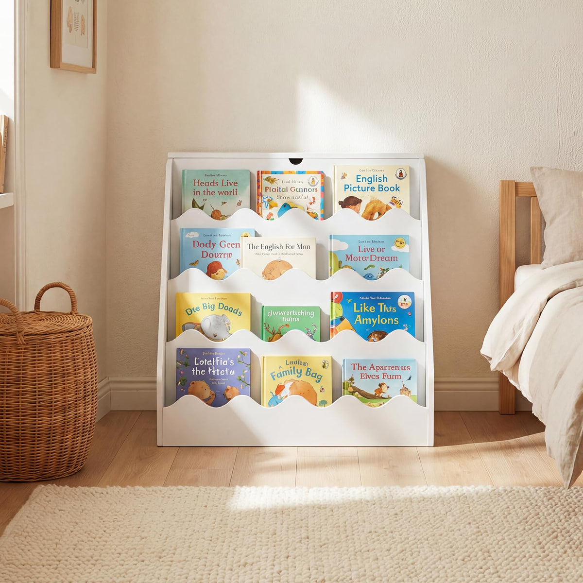 2-In-1 Kids Bookshelf and Toy Storage Organizer with Cart and Bookcase