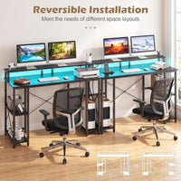 Giantex 120cm Computer Desk with Charging Station and LED Lights
