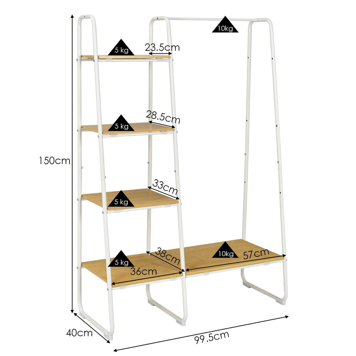 Giantex Metal Garment Rack, 4-Tier Heavy Duty Clothes Wardrobe, Freestanding Closet Storage Organizer