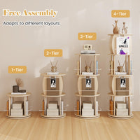 Giantex 4-Tier Rotating Bookshelf Tower with Display Stands