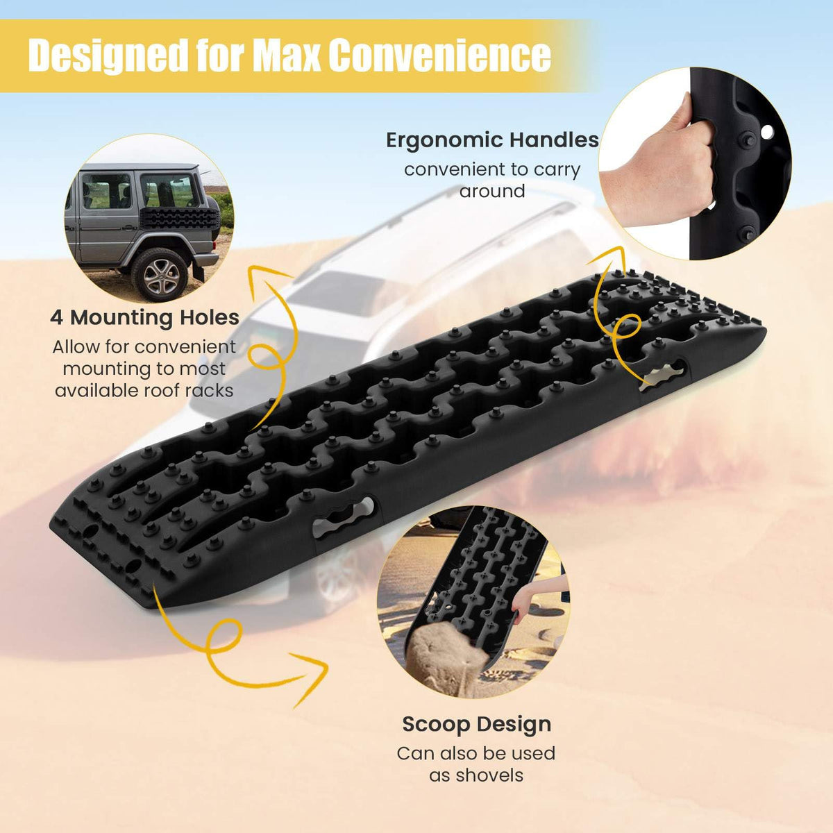 Set of 2 Off-Road Traction Board, 10 Tons Recovery Board Traction Aid