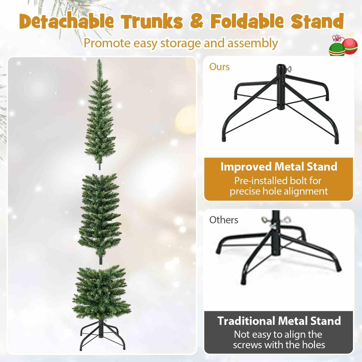 Artificial Christmas Tree with Branch Tips and Warm LED Lights