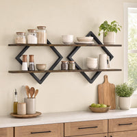 Giantex 2-Pack Diamond Shaped Floating Shelves for Wall