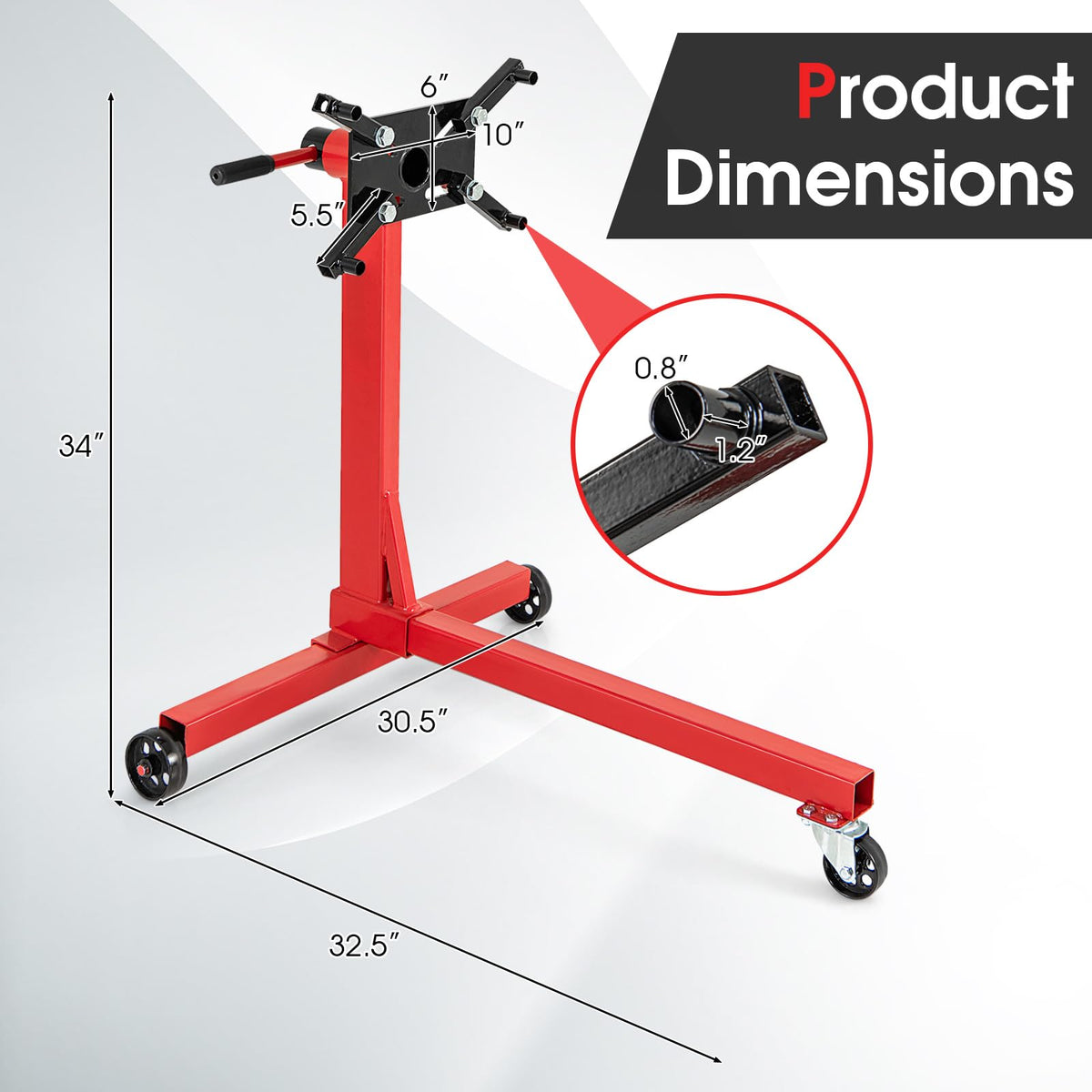 Engine Stand 340kg Heavy Duty with 360 Rotating Head and 4 Adjustable Arms
