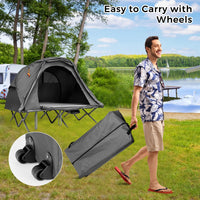 2-Person Camping Cot Tent, 4-in-1 Folding Tent Bed W/ Waterproof External Cover