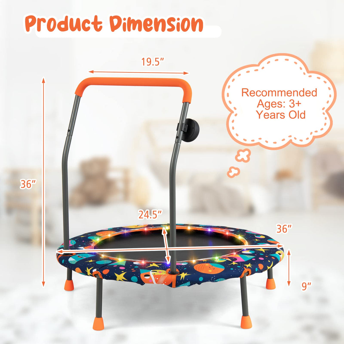 Giantex 36'' Trampoline for Kids, Mini Toddler Trampoline
